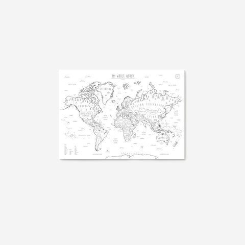 SIMPLE FORM. - Bold Tuesday Bold Tuesday My Whole World Map Print - 