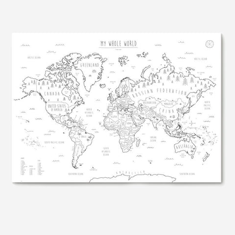 SIMPLE FORM. - Bold Tuesday Bold Tuesday My Whole World Map Print - 
