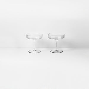 Ferm Living Ripple Champagne Saucer Clear Glasses Ferm Living    - [store_name]