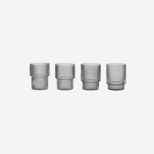 Ferm Living Ripple Small Glass Set Smoke Glasses Ferm Living    - [store_name]