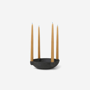 Ferm Living Bowl Candle Holder Medium Metal Black Candle Holder Ferm Living    - [store_name]