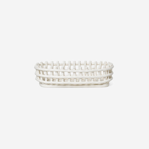 Ferm Living Ceramic Basket Oval Off White Basket Ferm Living    - [store_name]