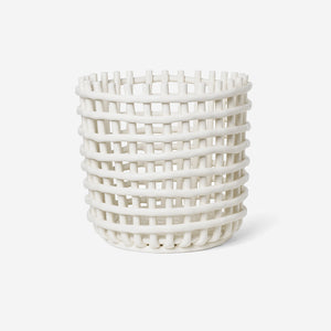 Ferm Living Ceramic Basket Pot XL Off White Basket Ferm Living    - [store_name]