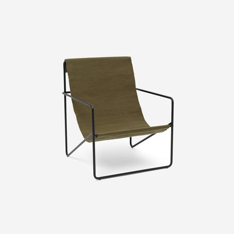 SIMPLE FORM. - Ferm Living Ferm Living Desert Lounge Chair Black / Olive - 