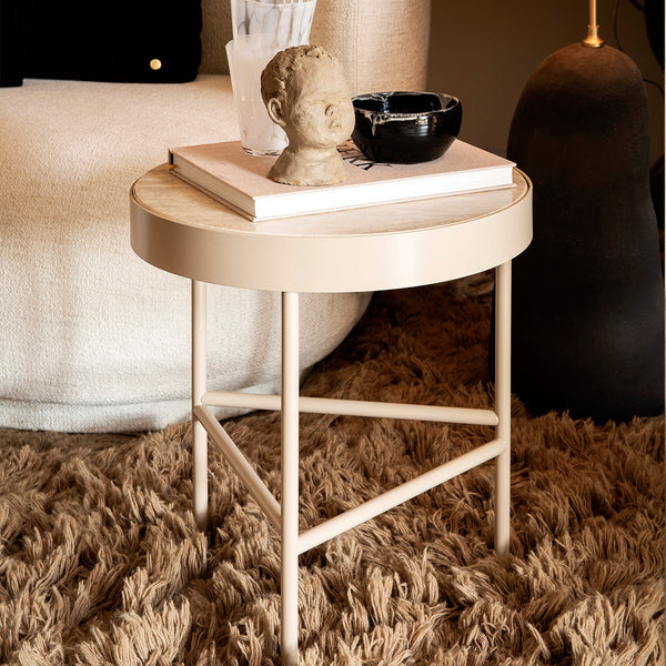 Ferm Living Travertine Side Table Cashmere | Side Table | Simple Form
