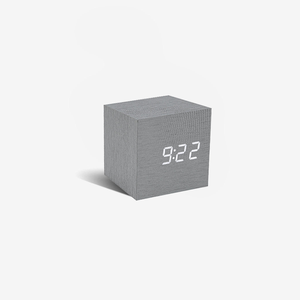 Gingko Cube Click Clock Aluminium | Clocks | Simple Form