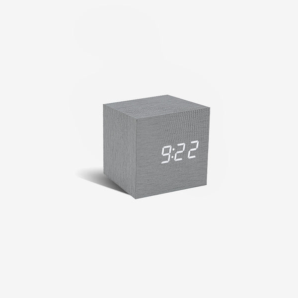 Gingko Cube Click Clock Aluminium | Clocks | Simple Form