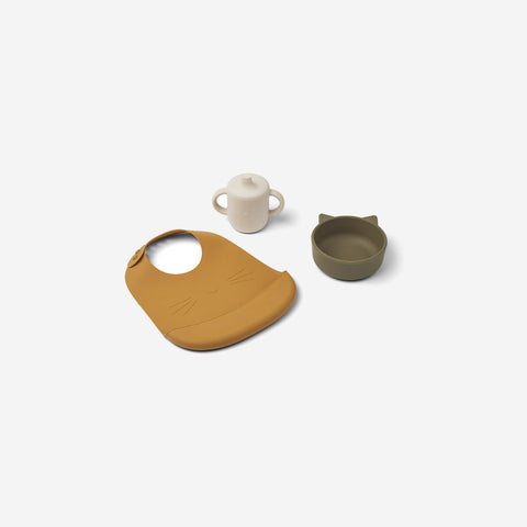 SIMPLE FORM. - Liewood Liewood Connor Baby Dining Set Cat Khaki - 