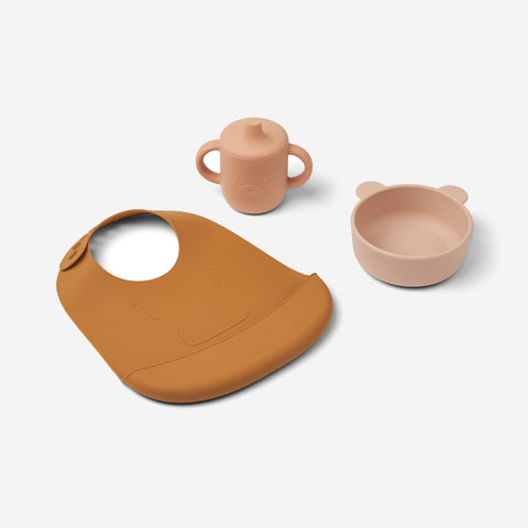 SIMPLE FORM. - Liewood Liewood Connor Baby Dining Set Mr Bear Rose - 