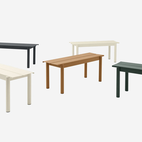 Muuto Linear Steel Bench Long Anthracite Black Bench Muuto - [store_name]