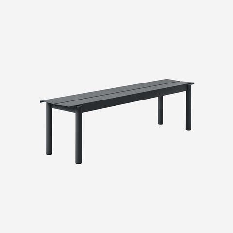Muuto Linear Steel Bench Long Anthracite Black Bench Muuto - [store_name]