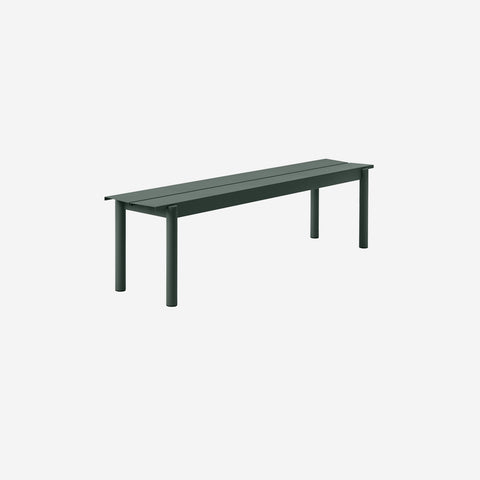 Muuto Linear Steel Bench Long Dark Green Bench Muuto - [store_name]