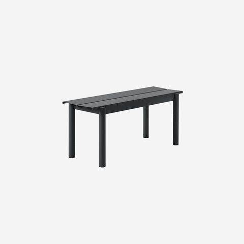 Muuto Linear Steel Bench Short Anthracite Black Outdoor Furntiure Muuto - [store_name]