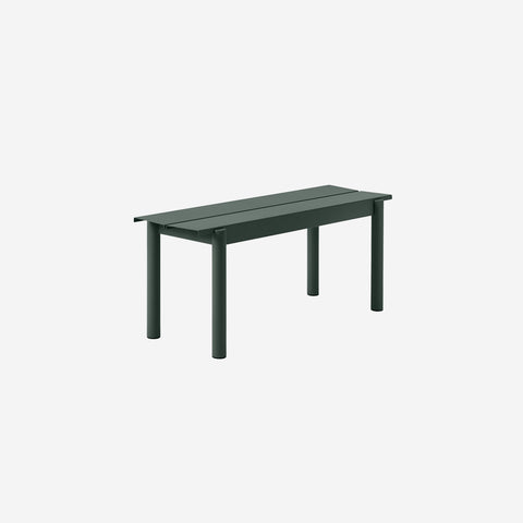 Muuto Linear Steel Bench Short Dark Green Bench Muuto - [store_name]