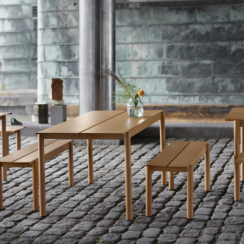 Muuto Linear Steel Bench Short Burnt Orange Bench Muuto - [store_name]