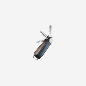 Orbitkey Key Organiser Leather Navy Tan Key Ring Orbitkey    - [store_name]