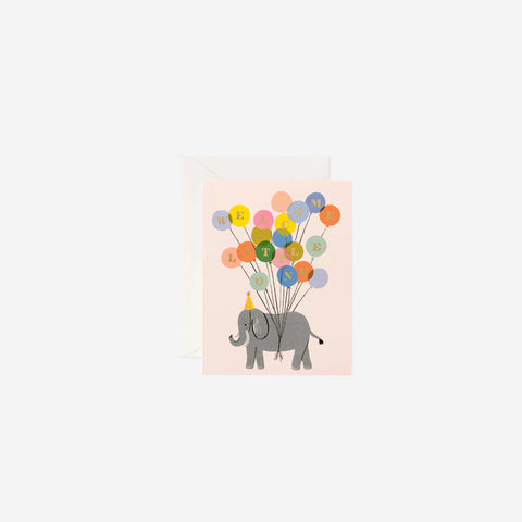 SIMPLE FORM. - Rifle Paper Co Rifle Paper Card Welcome Little One Elephant - 