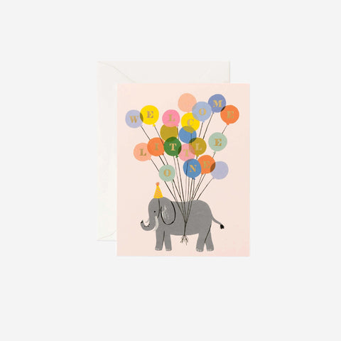 SIMPLE FORM. - Rifle Paper Co Rifle Paper Card Welcome Little One Elephant - 
