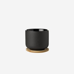 Stelton Theo Mug with Coaster Black Cups & Mugs Stelton    - [store_name]