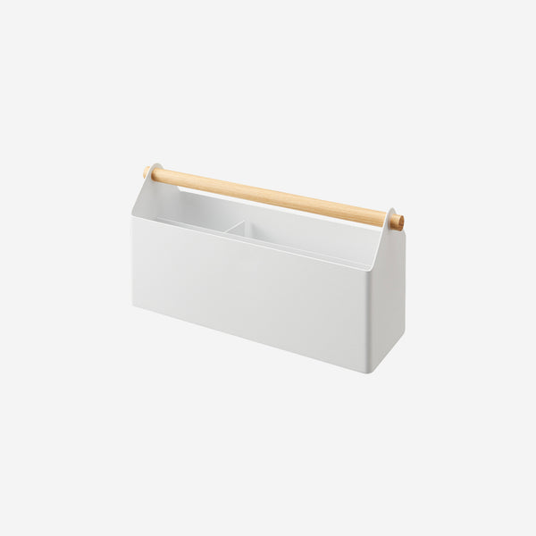 Yamazaki 2300 TOWER Desk Organiser, black, Steel/Wood, 24.5 x 9.7 x 11.3 cm
