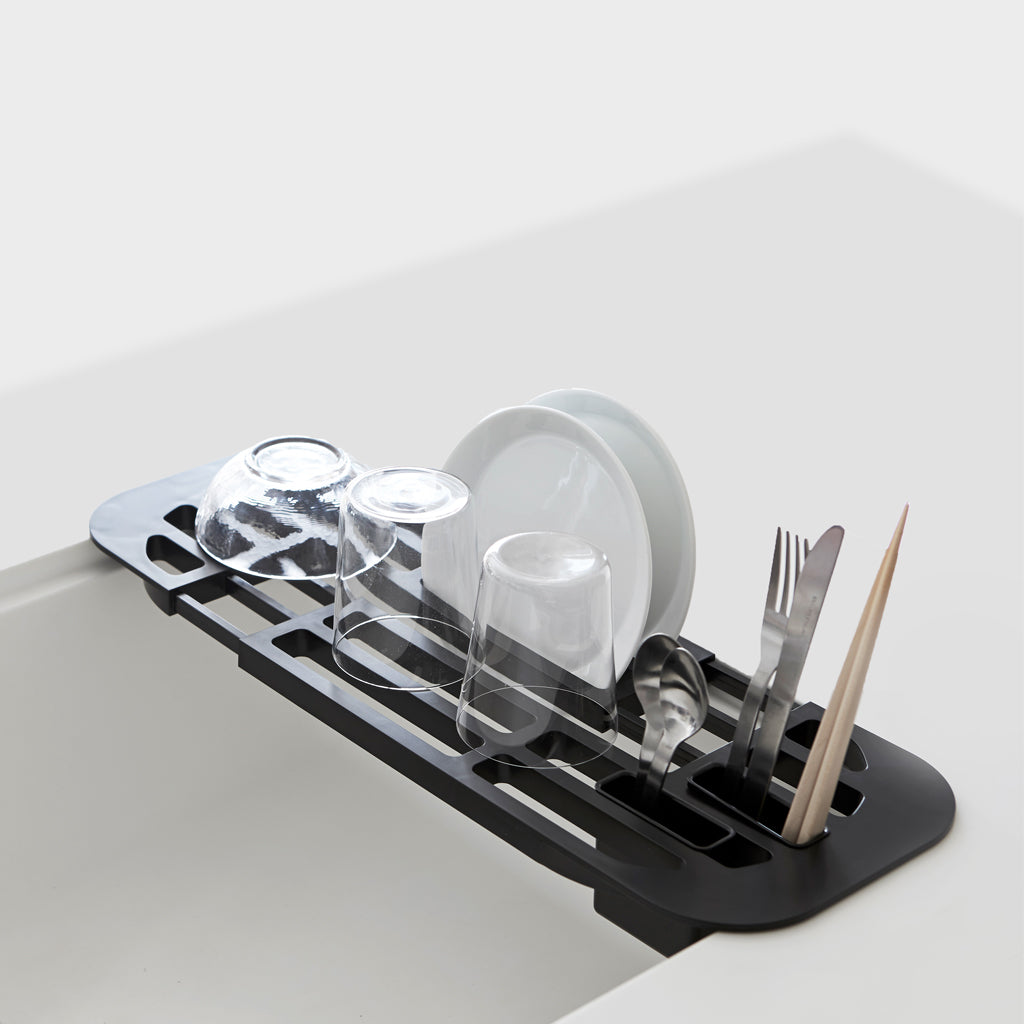 Yamazaki Drainer Scolapiatti Multiuso In Resina ABS - Nero, 38x24x13 Cm - Design Giapponese