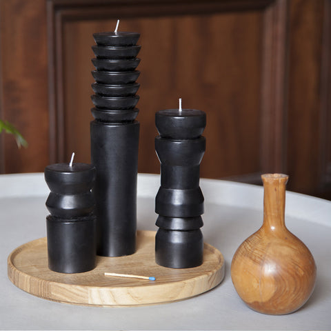 SIMPLE FORM. - Areaware Areaware Totem Candle Black Large - 