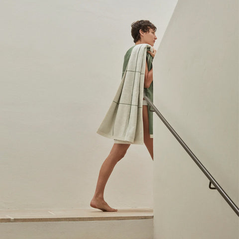 Baina Sage Chalk Miles Bath Sheet Towel Baina    - [store_name]