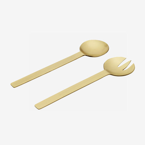 SIMPLE FORM. - Behr and Co Behr & Co Brass Geo Salad Servers - 