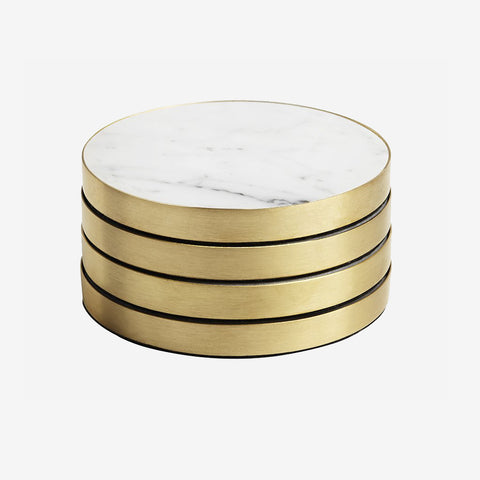 SIMPLE FORM. - Behr and Co Behr & Co Brass + Marble Geo Coasters - 