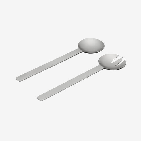 SIMPLE FORM. - Behr and Co Behr & Co Brushed Nickel Geo Salad Servers - 