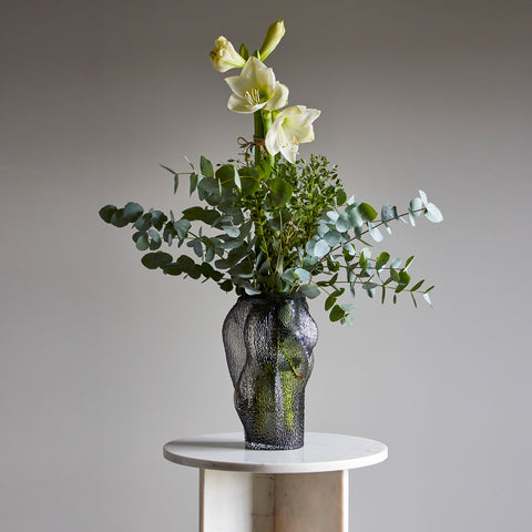 SIMPLE FORM. - Bloomingville Bloomingville Khalid Grey Glass Vase - 