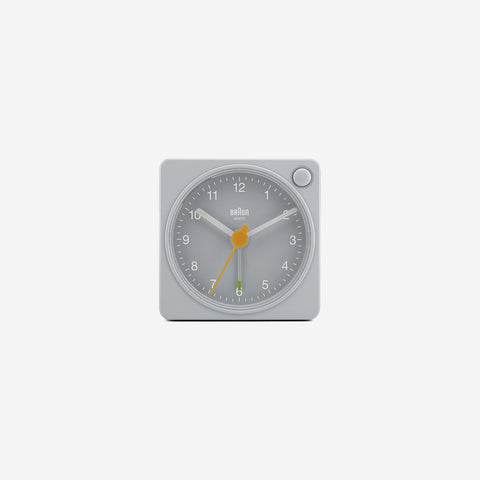 SIMPLE FORM. - Braun Braun BC02XG Classic Travel Analogue Alarm Clock Grey - 