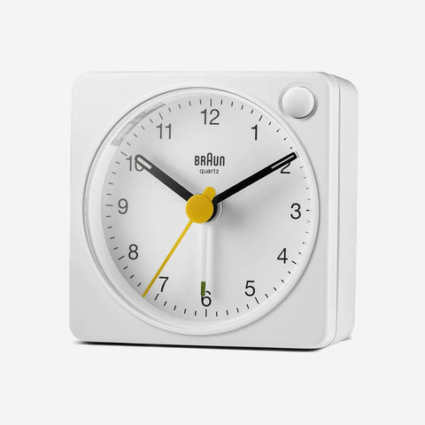 SIMPLE FORM. - Braun Braun BC02XW Classic Travel Analogue Alarm Clock White - 