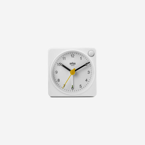 SIMPLE FORM. - Braun Braun BC02XW Classic Travel Analogue Alarm Clock White - 