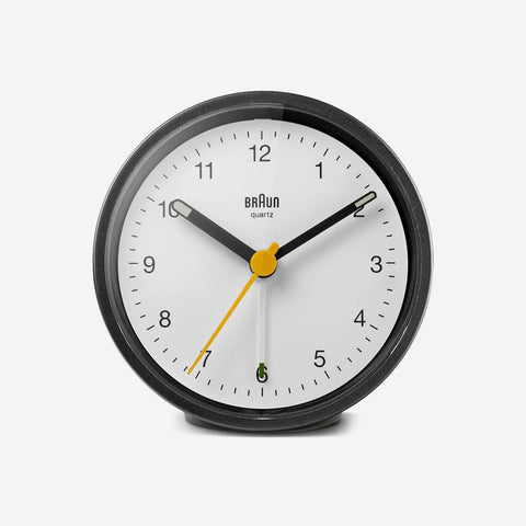 SIMPLE FORM. - Braun Braun BC12BW Classic Analogue Alarm Clock Black White - 