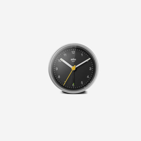 SIMPLE FORM. - Braun Braun BC12SB Classic Analogue Alarm Clock Silver Black - 