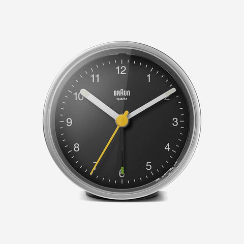 SIMPLE FORM. - Braun Braun BC12SB Classic Analogue Alarm Clock Silver Black - 