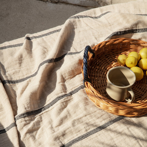 Ferm Living Yard Picnic Blanket Sand Black Picnic Blanket Ferm Living    - [store_name]