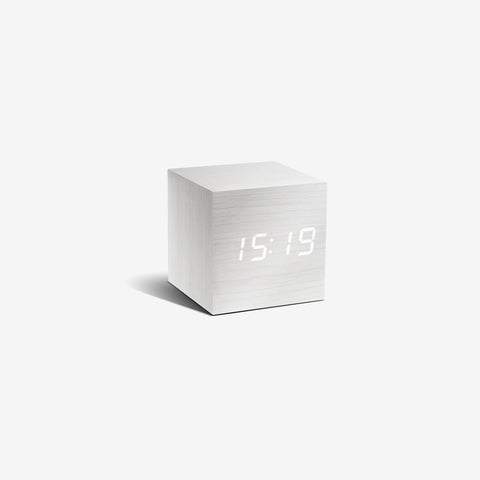 SIMPLE FORM. - Gingko Gingko Cube Click Clock White - 