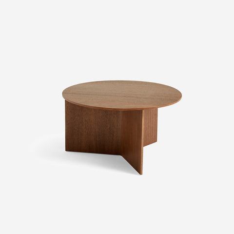 SIMPLE FORM. - HAY Hay Slit Coffee Table Wood Walnut Round - 