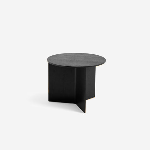 SIMPLE FORM. - HAY Hay Slit Side Table Wood Black Round - 