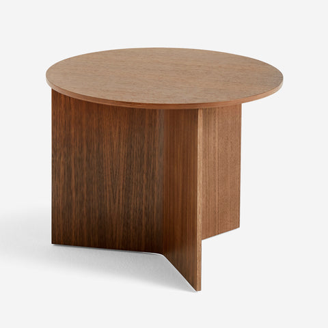 SIMPLE FORM. - HAY Hay Slit Side Table Wood Walnut Round - 