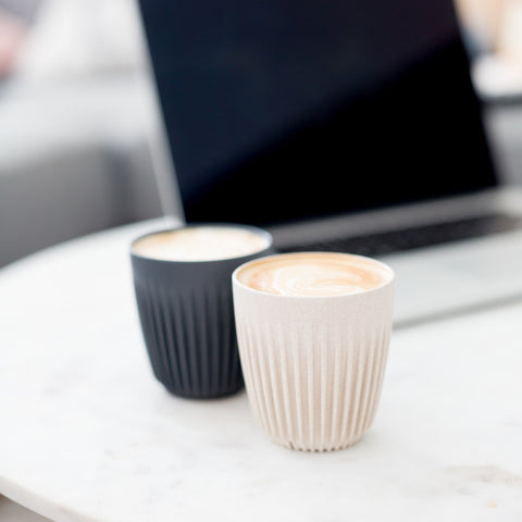 Huskee Cup + Lid Charcoal 8oz 235ml Coffee Cup Huskee - [store_name]
