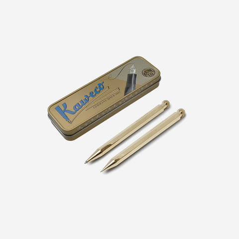 SIMPLE FORM. - Kaweco Kaweco Brass Mechanical Pencil & Ballpoint Pen Gift Set - 
