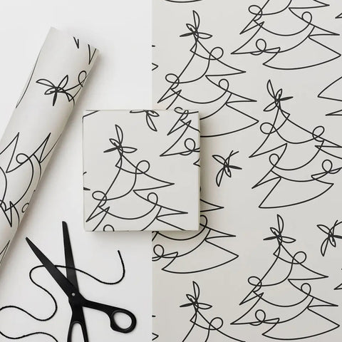 SIMPLE FORM. - Kinshipped Kinshipped Christmas Tree Lines Wrapping Paper - 
