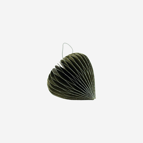 SIMPLE FORM. - Nordic Rooms Nordic Rooms Paper Christmas Ornament Olive Green Glitter Edge Heart - 