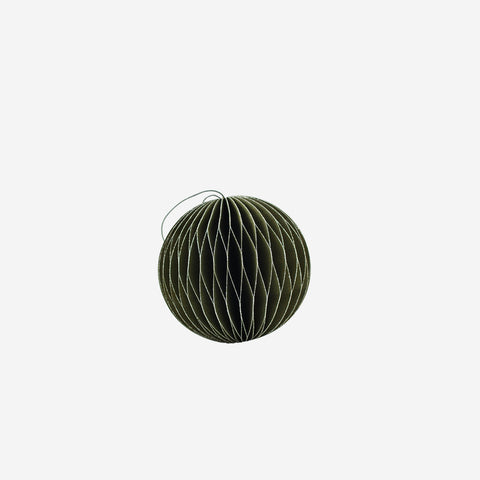 SIMPLE FORM. - Nordic Rooms Nordic Rooms Paper Christmas Ornament Olive Green Glitter Edge Sphere - 