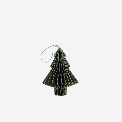 SIMPLE FORM. - Nordic Rooms Nordic Rooms Paper Christmas Ornament Olive Green Glitter Edge Tree - 
