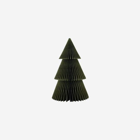 SIMPLE FORM. - Nordic Rooms Nordic Rooms Paper Standing Deluxe Christmas Tree Olive Green Glitter Edge 31cm - 