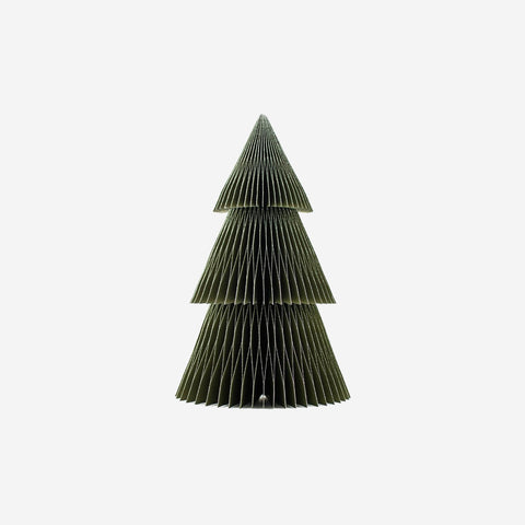SIMPLE FORM. - Nordic Rooms Nordic Rooms Paper Standing Deluxe Christmas Tree Olive Green Glitter Edge 45cm - 